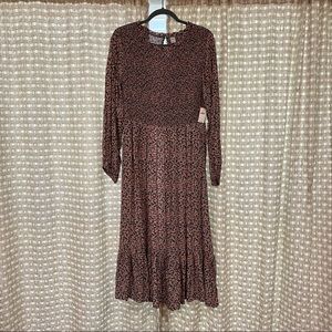 NWT OLD NAVY BLUE/PINK FLORAL SMOCKED PEASANT DRESS SIZE LG